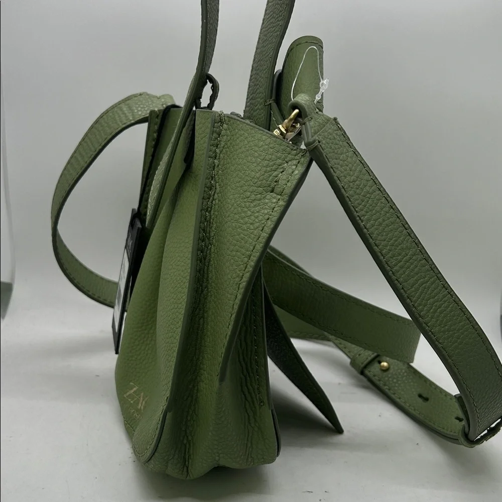 Zac Posen NWT Sage Green Leather Anthea Adj Strap Wristlet Shoulder Bag Purse 🌸🌸 - Picture 3 of 7